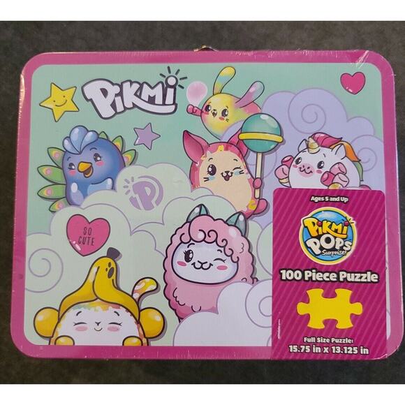 Pikmi Pops Surprise - 100 Piece Puzzle and Rare Collectable Tin Lunch Box *New! - Picture 1 of 4